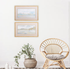 Set of Two Light Washed Landscape Wall Art