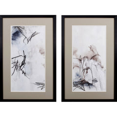 Set of Two Abstract Black Scribbles Wall Art