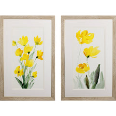 Set of Two Yellow Daisies Wall Art