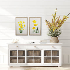 Set of Two Yellow Daisies Wall Art