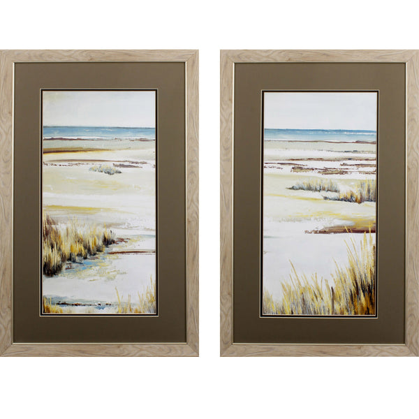 Set of Two Watercolor Beach Landscape Wall Art