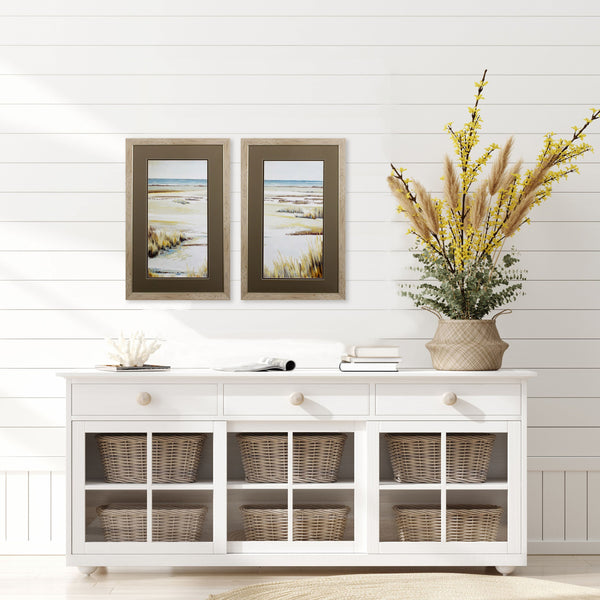 Set of Two Watercolor Beach Landscape Wall Art