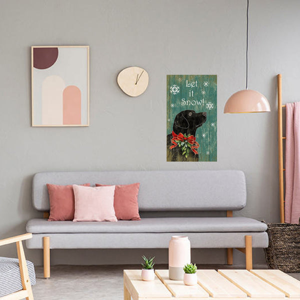 Black Lab Winter Snow Wall Art