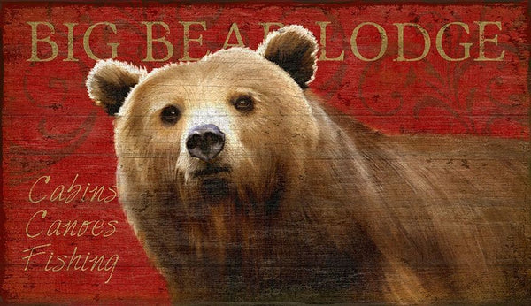 Distressed Bear Wood Wall Décor