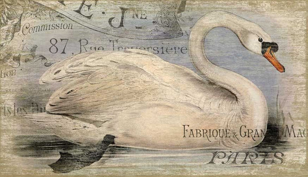 Vintage Look French Swan XL Wall Art