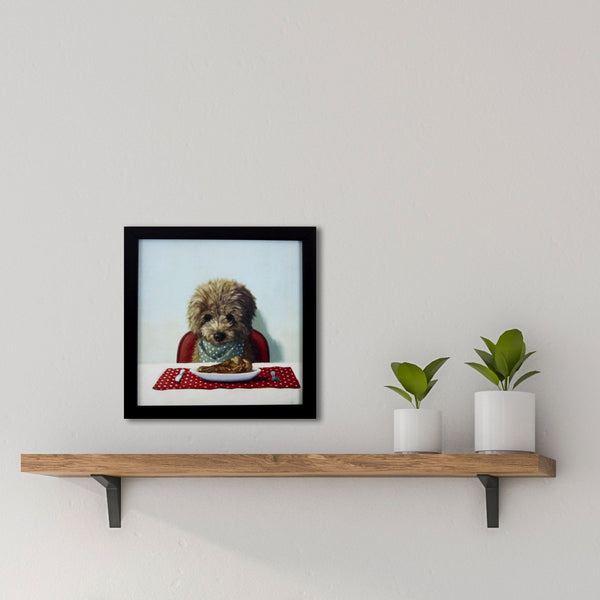Quirky Dinner Time for Puppy Textured Wall Art