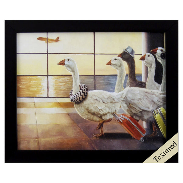 Quirky Swans Heading for Security Textured Wall Art