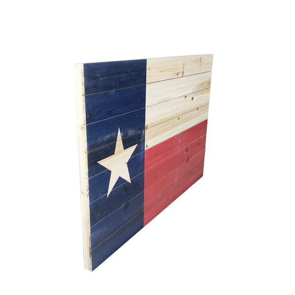 Bold Texas Flag Print Wood Plank Wall Art