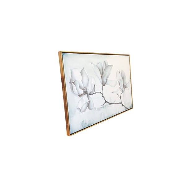 Gorgeous Magnolia Blossom Branch Framed Canvas Wall Art