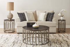 Industrial Gray Marble And Iron End Table