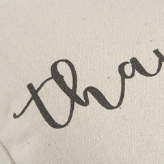 Gray and Cream Canvas Thankful Decorative Throw Pillow