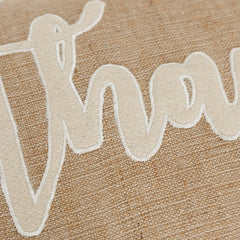 Thankful Cream and Burlap Decorative Lumbar Throw Pillow