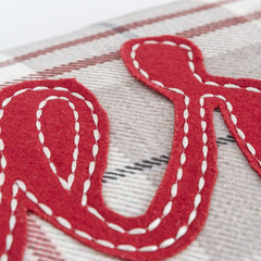 Red and Gray Christmas Plaid Lumbar Throw Pillow