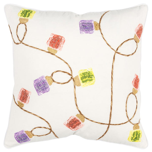 Ivory Retro Colorful Lights Decorative Throw Pillow