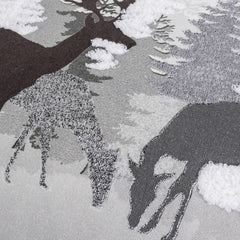 Gray Woodland Deer Decorative Lumbar Throw Pillow