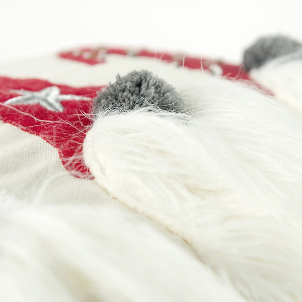 Natural Cream and Red Gnome Trio Lumbar Throw Pillow