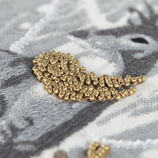 Gray Deer Snow Lodge Lumbar Throw Pillow