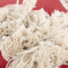 Boho Christmas Tree Trio Red and Cream Decorative Throw Pillow