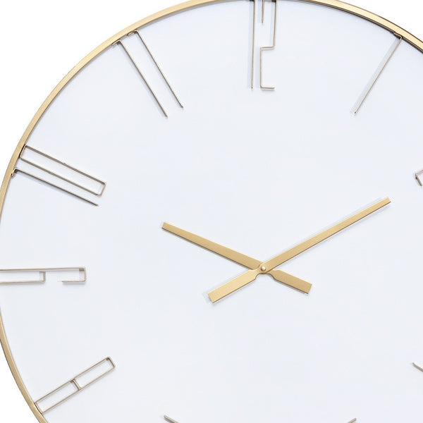 Minimalist White and Gold Wall Clock