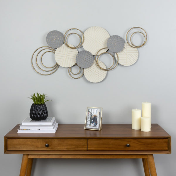Contemporary Layered Metal Plate Wall Décor