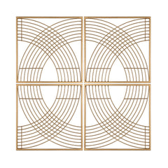 Set of Four Gold Metal Line Design Wall Décor
