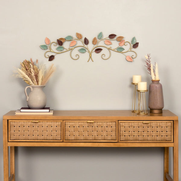 Multicolor Metal Leaves in a Bunch Over the Door Décor