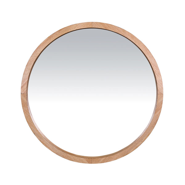 Minimalist Round Wooden Wall Mirror