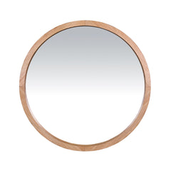 Minimalist Round Wooden Wall Mirror