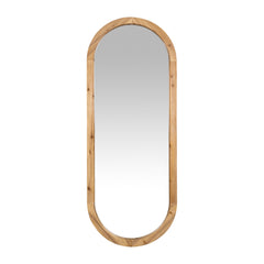 Oval Shaped Wooden Full Length Wall Mirror