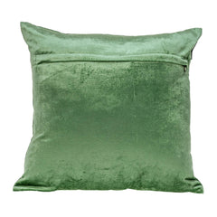 Beige and Green Lattice Velvet Throw Pillow