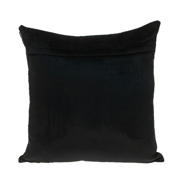 Teal Gold and Black Tufted Velvet Square Pillow