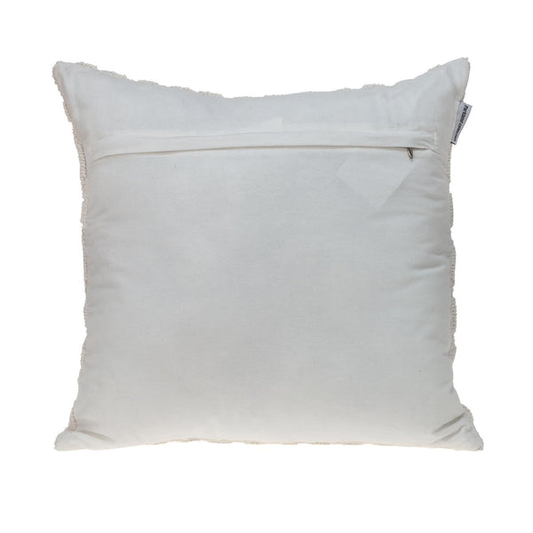 Jacquard Diamond Pattern Decorative White Throw Pillow