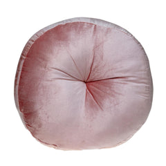 Round Tufted Pink Velvet Floor Pillow