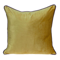 Teal and Gold Reversible Square Velvet Throw Pillow