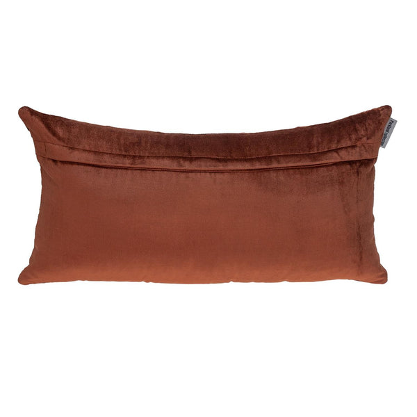 Quilted Velvet Arrows Burnt Orange Decorative Lumbar Pillow