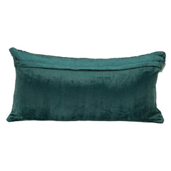 Teal Quilted Velvet Geo Lumbar Decorative Pillow
