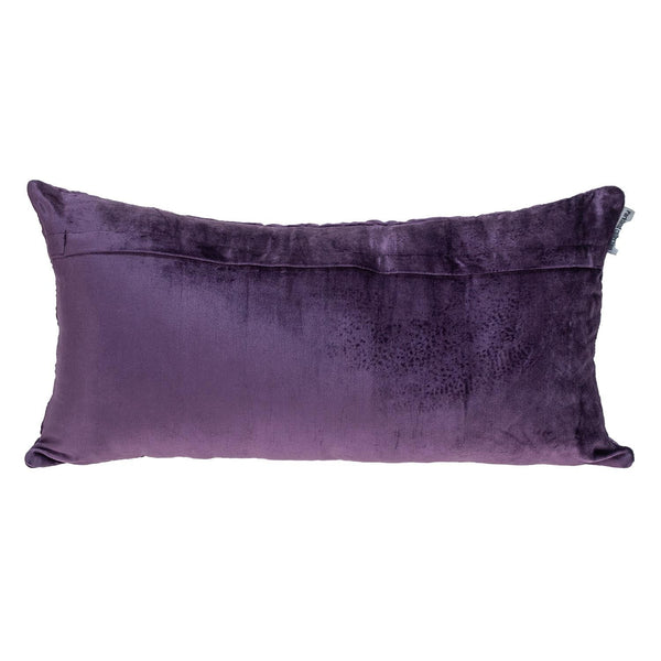 Purple Quilted Velvet Geo Lumbar Decorative Pillow