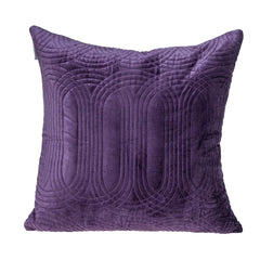 Quilted Velvet Purple Square Throw Pillow