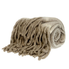 Super Soft Beige Handloomed Mohair Throw Blanket