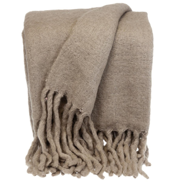 Super Soft Brown Solid Color Handloomed Throw Blanket