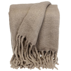 Super Soft Brown Solid Color Handloomed Throw Blanket