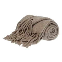 Super Soft Brown Solid Color Handloomed Throw Blanket
