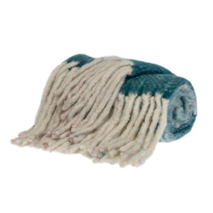 Super Soft Aqua and White Chevron Handloomed Throw Blanket