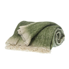 Supreme Soft Green and White Herringbone Handloomed Throw Blanket