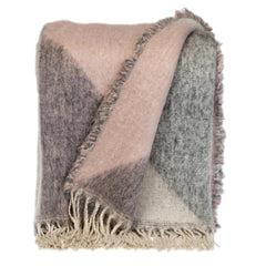 Soft Chic Pink and Gray Striped Handloomed Throw Blanket