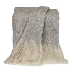 Supreme Soft Gray and White Handloomed Throw Blanket