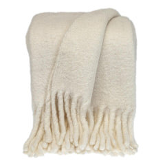 Luxury  White Handloomed Throw Blanket