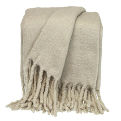 Luxury  Beige Handloomed Throw Blanket