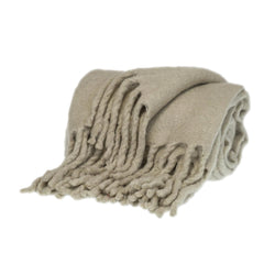 Luxury  Beige Handloomed Throw Blanket