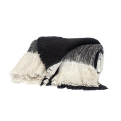Charcoal and Ivory Super Soft Handloomed Throw Blanket